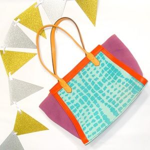 Kate Landry Canvas Color Block Shoulder Bag